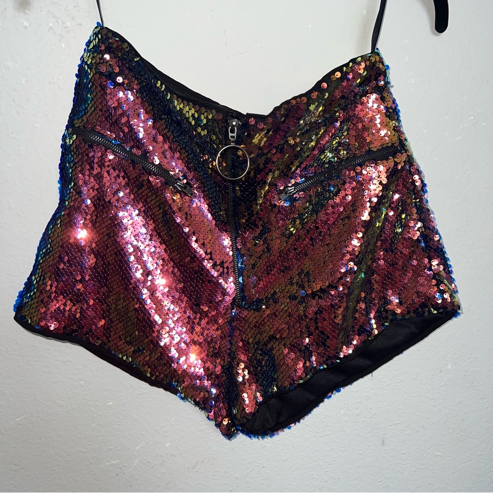 Wild Honey Sequin High Waist Micro Shorts
